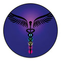 7 Chakras Caduceus Print Round Floor Mat