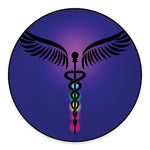 7 Chakras Caduceus Print Round Floor Mat