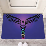 7 Chakras Caduceus Print Rubber Doormat