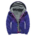 7 Chakras Caduceus Print Sherpa Lined Zip Up Hoodie