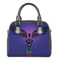 7 Chakras Caduceus Print Shoulder Handbag