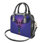 7 Chakras Caduceus Print Shoulder Handbag