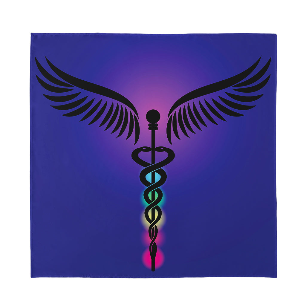 7 Chakras Caduceus Print Silk Bandana