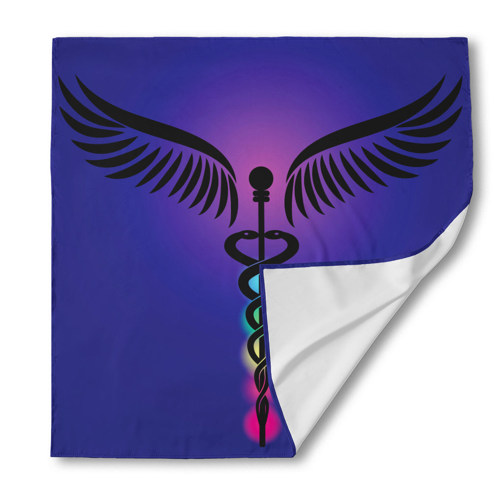 7 Chakras Caduceus Print Silk Bandana