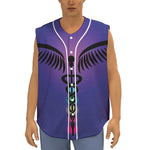 7 Chakras Caduceus Print Sleeveless Baseball Jersey