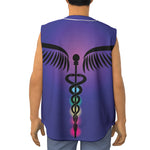 7 Chakras Caduceus Print Sleeveless Baseball Jersey