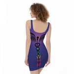 7 Chakras Caduceus Print Sleeveless Bodycon Dress