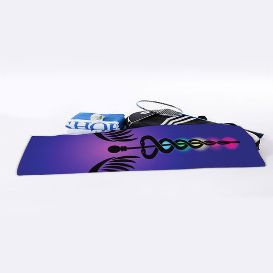 7 Chakras Caduceus Print Sports Towel
