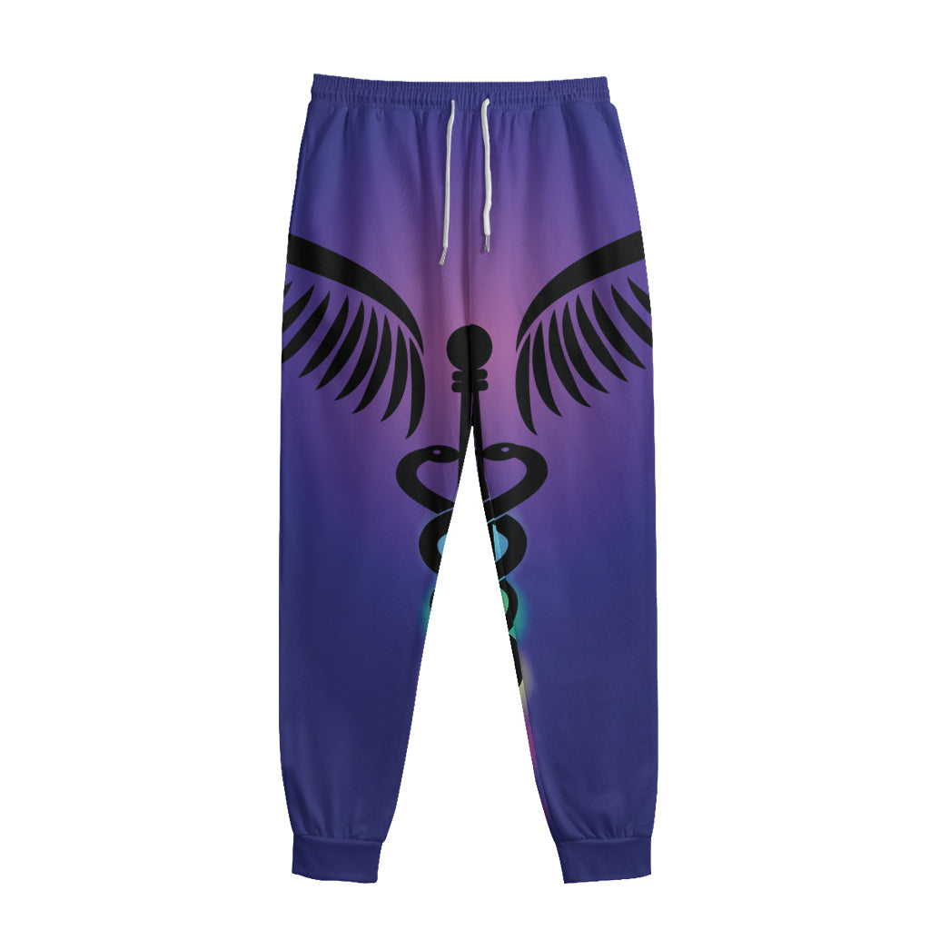 7 Chakras Caduceus Print Sweatpants