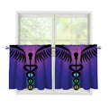 7 Chakras Caduceus Print Tier Curtains