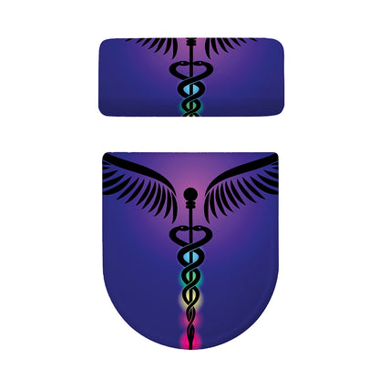7 Chakras Caduceus Print Toilet Lid And Tank Cover Set