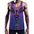 7 Chakras Caduceus Print Men's Workout Tank Top