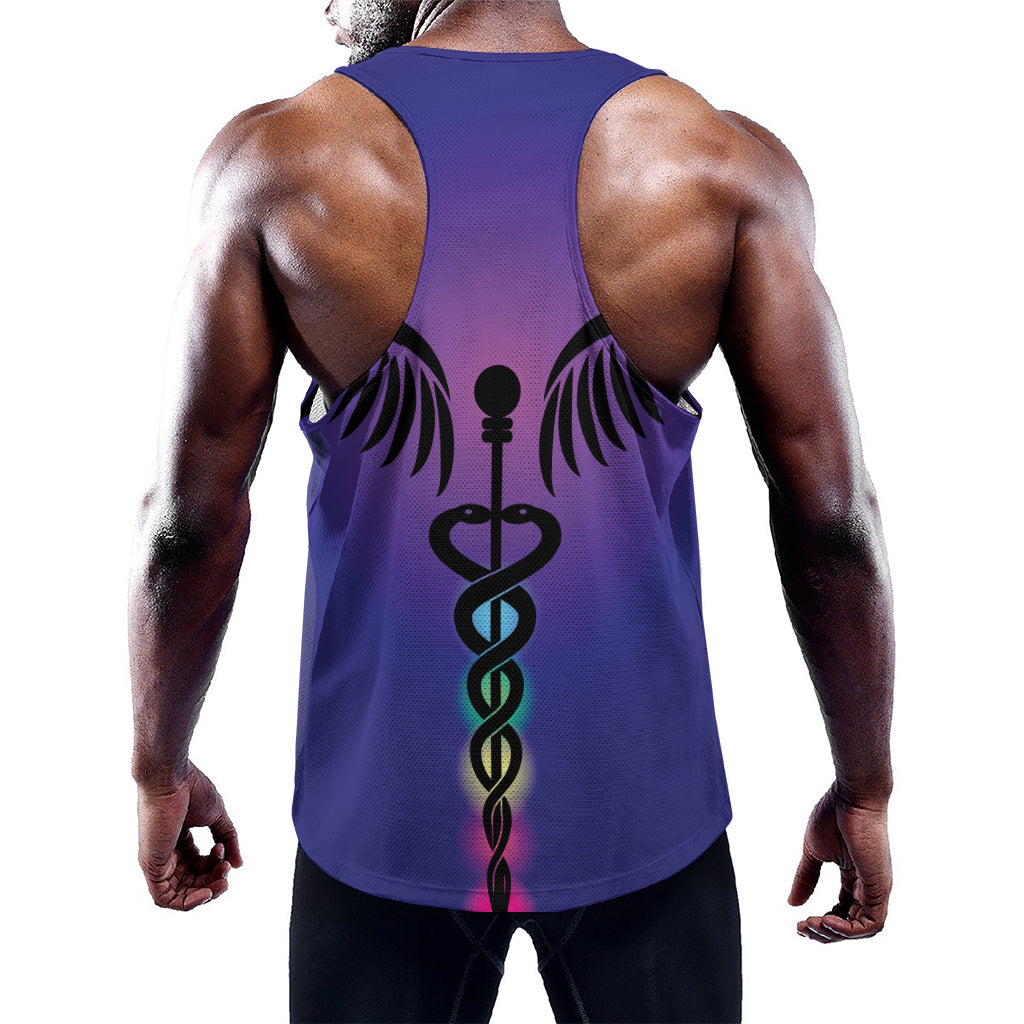 7 Chakras Caduceus Print Training Tank Top