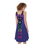 7 Chakras Caduceus Print Women's Sleeveless Dress