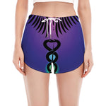7 Chakras Caduceus Print Women's Split Running Shorts