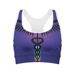 7 Chakras Caduceus Print Women's Sports Bra