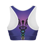 7 Chakras Caduceus Print Women's Sports Bra