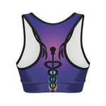 7 Chakras Caduceus Print Women's Sports Bra