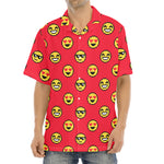 8-Bit Emoji Pattern Print Aloha Shirt