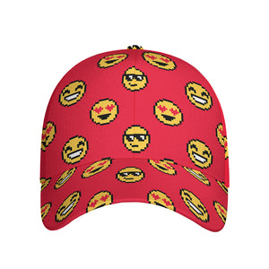 8-Bit Emoji Pattern Print Baseball Cap