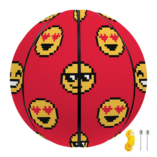 8-Bit Emoji Pattern Print Basketball