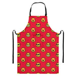 8-Bit Emoji Pattern Print Bib Apron With Pocket