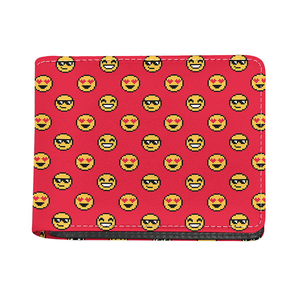 8-Bit Emoji Pattern Print Bifold Wallet