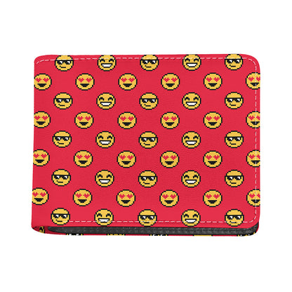 8-Bit Emoji Pattern Print Bifold Wallet