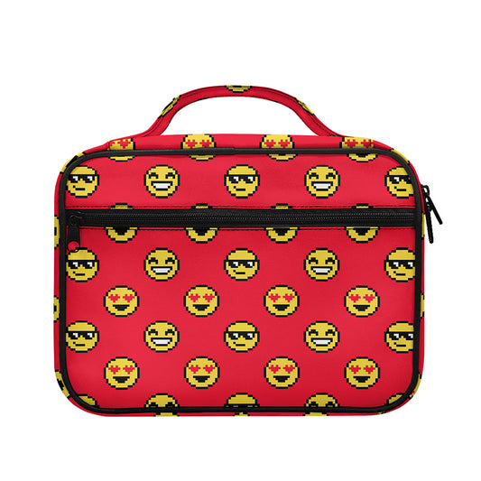 8-Bit Emoji Pattern Print Briefcase Bible Bag