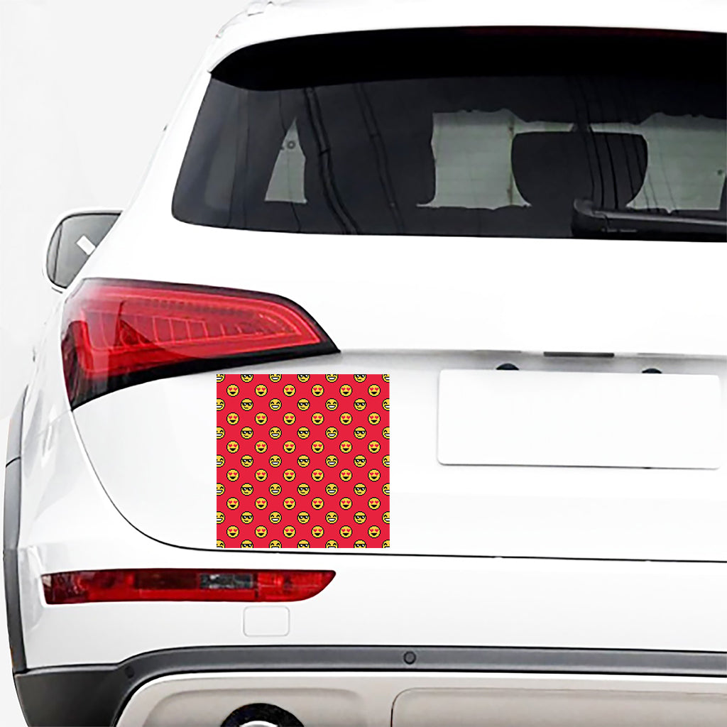 8-Bit Emoji Pattern Print Car Sticker