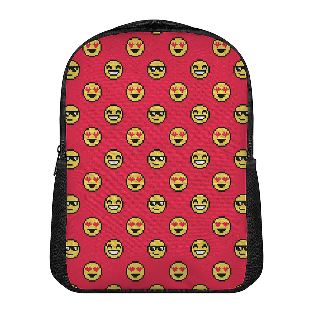 8-Bit Emoji Pattern Print Casual Backpack