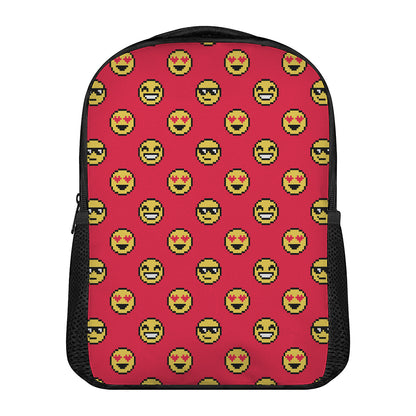 8-Bit Emoji Pattern Print Casual Backpack
