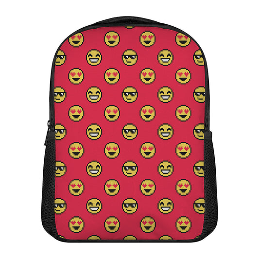 8-Bit Emoji Pattern Print Casual Backpack