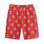 8-Bit Emoji Pattern Print Cotton Shorts