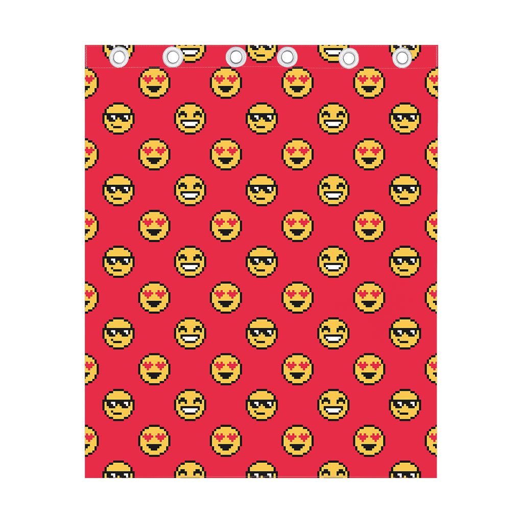 8-Bit Emoji Pattern Print Curtain