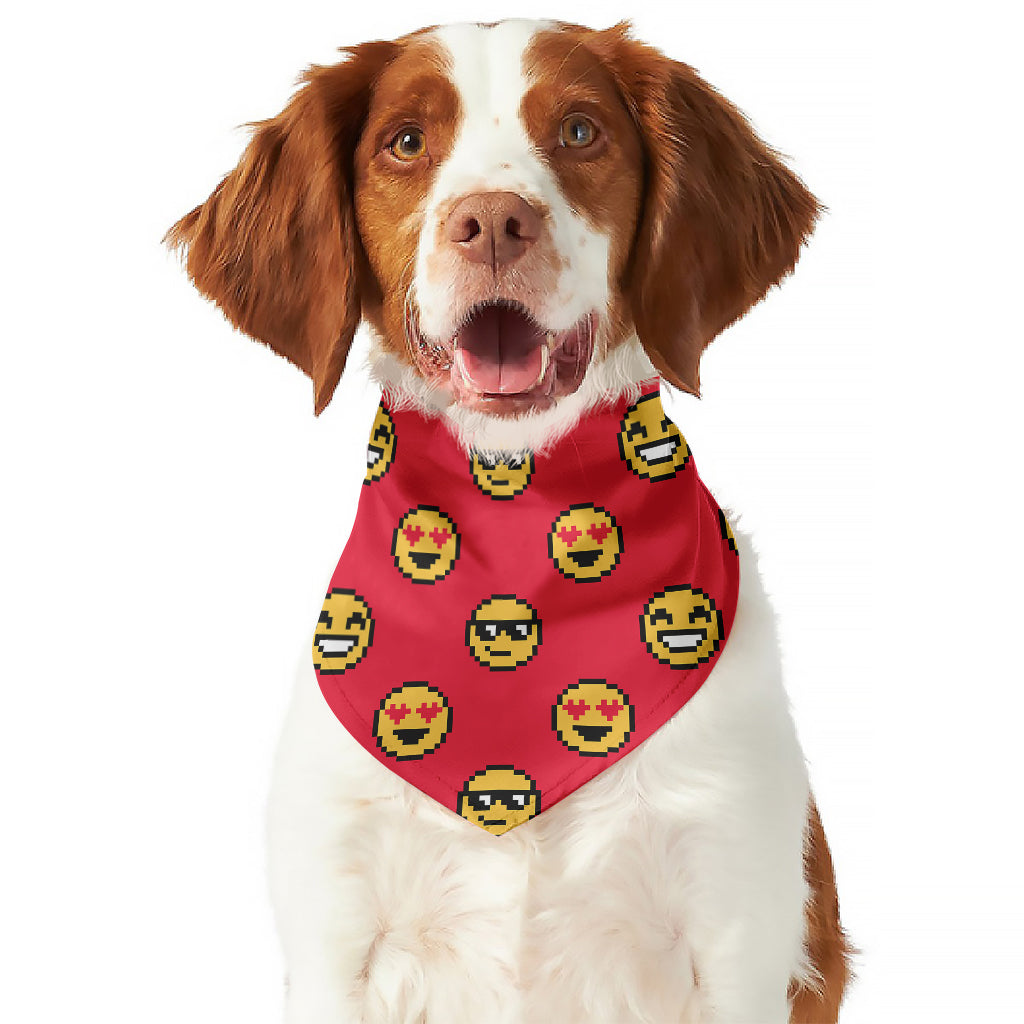 8-Bit Emoji Pattern Print Dog Bandana