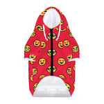 8-Bit Emoji Pattern Print Dog Zip Up Hoodie