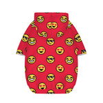 8-Bit Emoji Pattern Print Dog Zip Up Hoodie