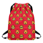 8-Bit Emoji Pattern Print Drawstring Backpack