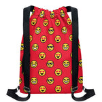 8-Bit Emoji Pattern Print Drawstring Backpack