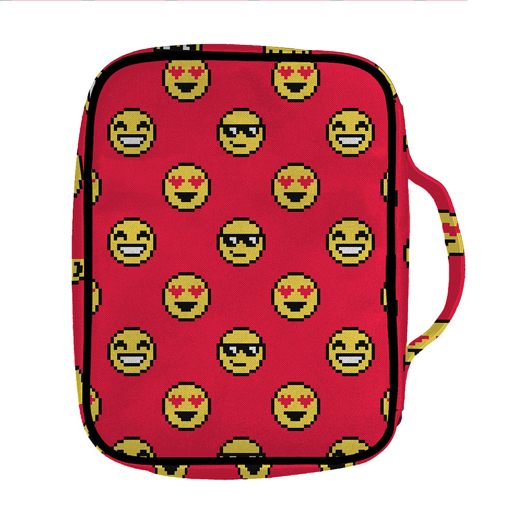 8-Bit Emoji Pattern Print Front Pocket Bible Bag