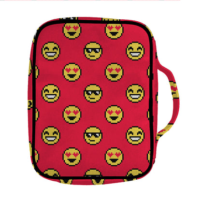 8-Bit Emoji Pattern Print Front Pocket Bible Bag