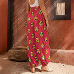 8-Bit Emoji Pattern Print Harem Pants