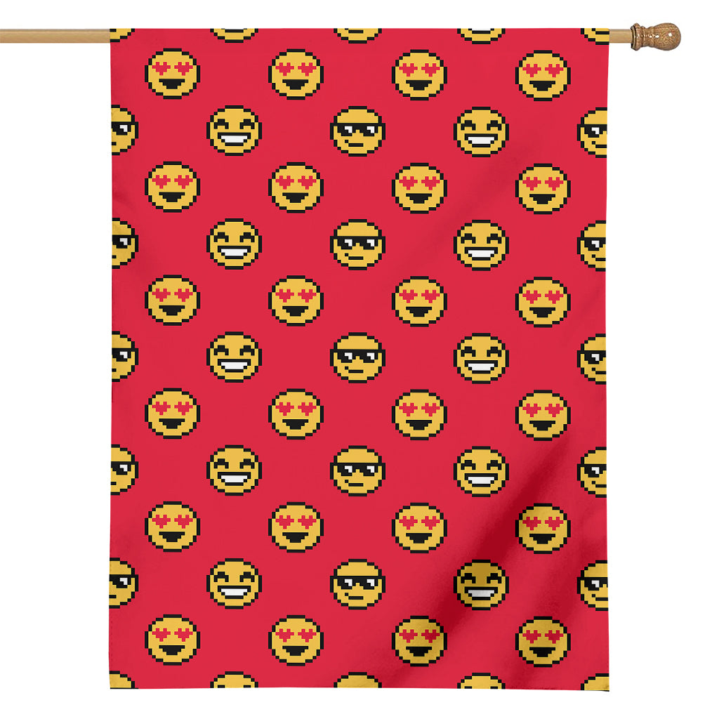 8-Bit Emoji Pattern Print House Flag