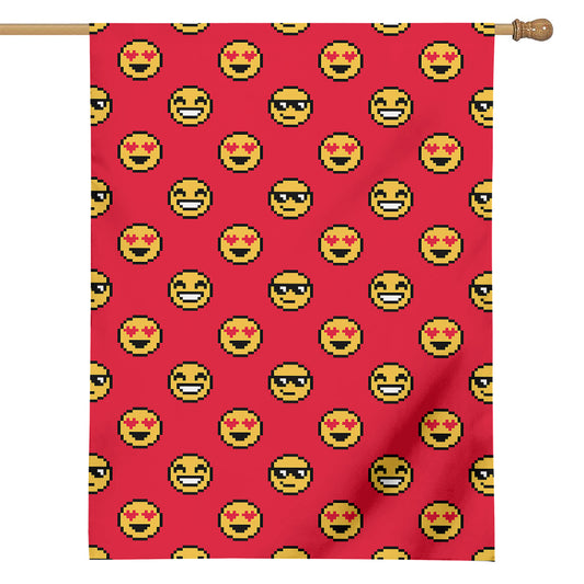 8-Bit Emoji Pattern Print House Flag