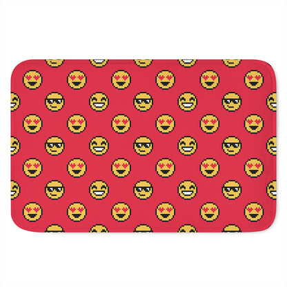 8-Bit Emoji Pattern Print Indoor Door Mat