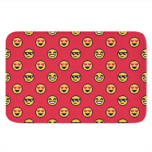 8-Bit Emoji Pattern Print Indoor Door Mat