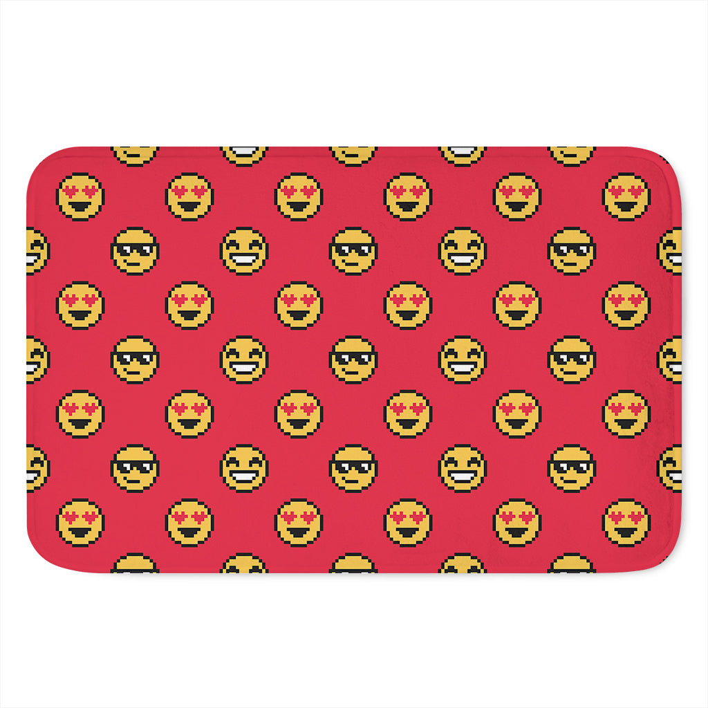 8-Bit Emoji Pattern Print Indoor Door Mat