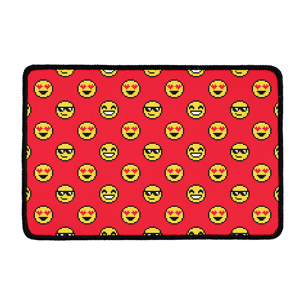 8-Bit Emoji Pattern Print Kitchen Mat