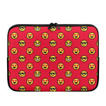 8-Bit Emoji Pattern Print Laptop Sleeve